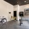 a room with bicycles and a tv